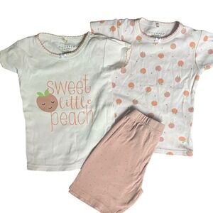 Chickpea Pajamas Toddler‎ 3T Pink Peach 3-Piece Set Good Sweet Little Peach Snug